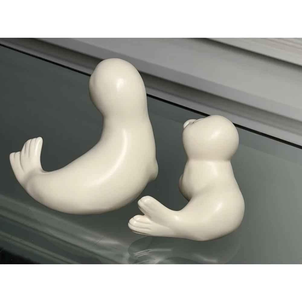 Vintage Seals Oxford Mother & Baby White Porcelain Figurines Made In Mexico